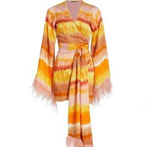 Viona Feathered Wrap Minidress